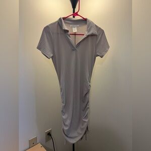 Caution To The Wind Light Gray Collared Dress